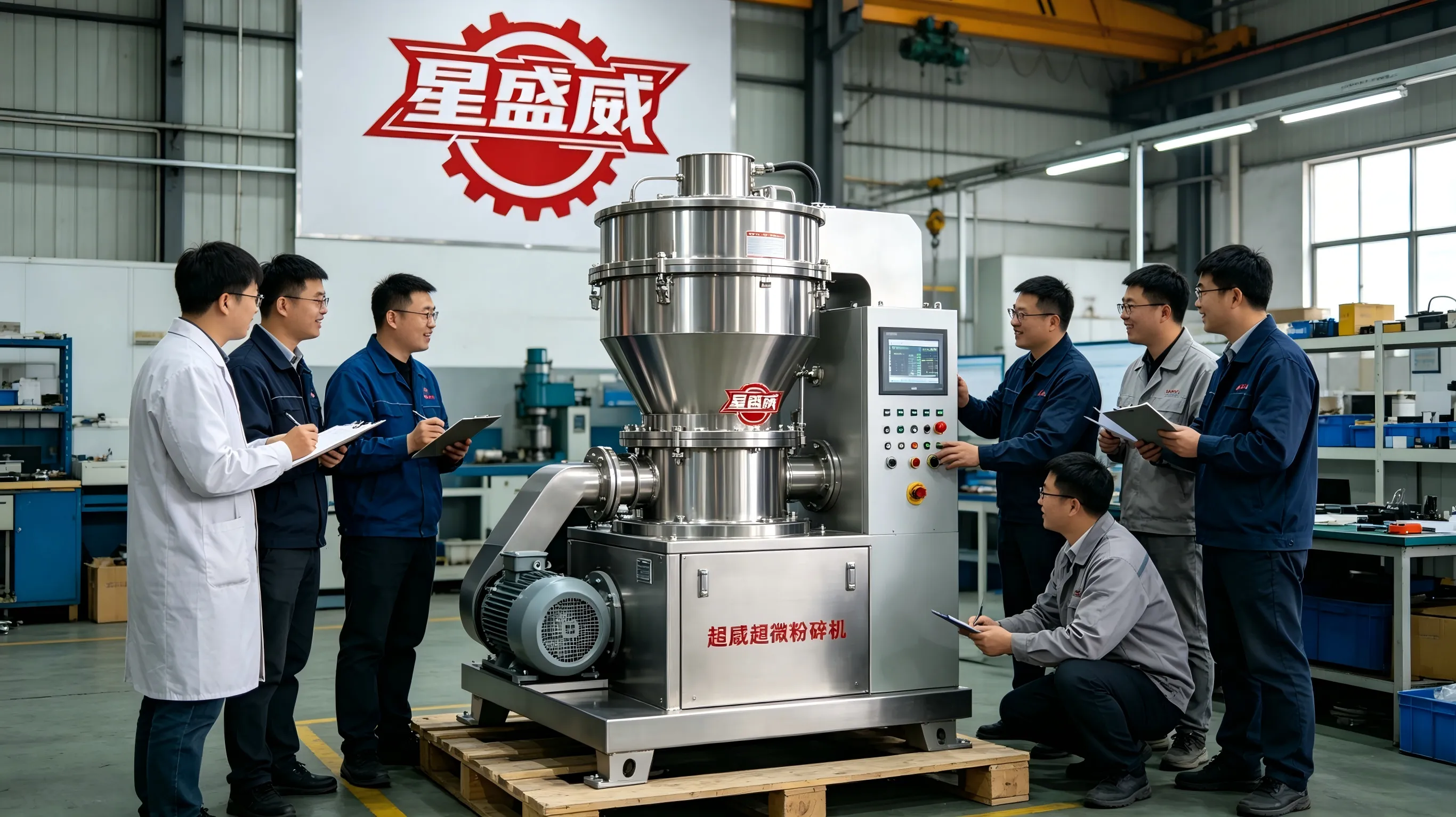 Un gruppo di acquirenti provenienti da diverse regioni di Jiangsu, Shandong e Hebei ha visitato la fabbrica di macchinari di Xingshengwei per condurre test in loco e finalizzare il piano di approvvigionamento per l'Ultra Polverizzatore