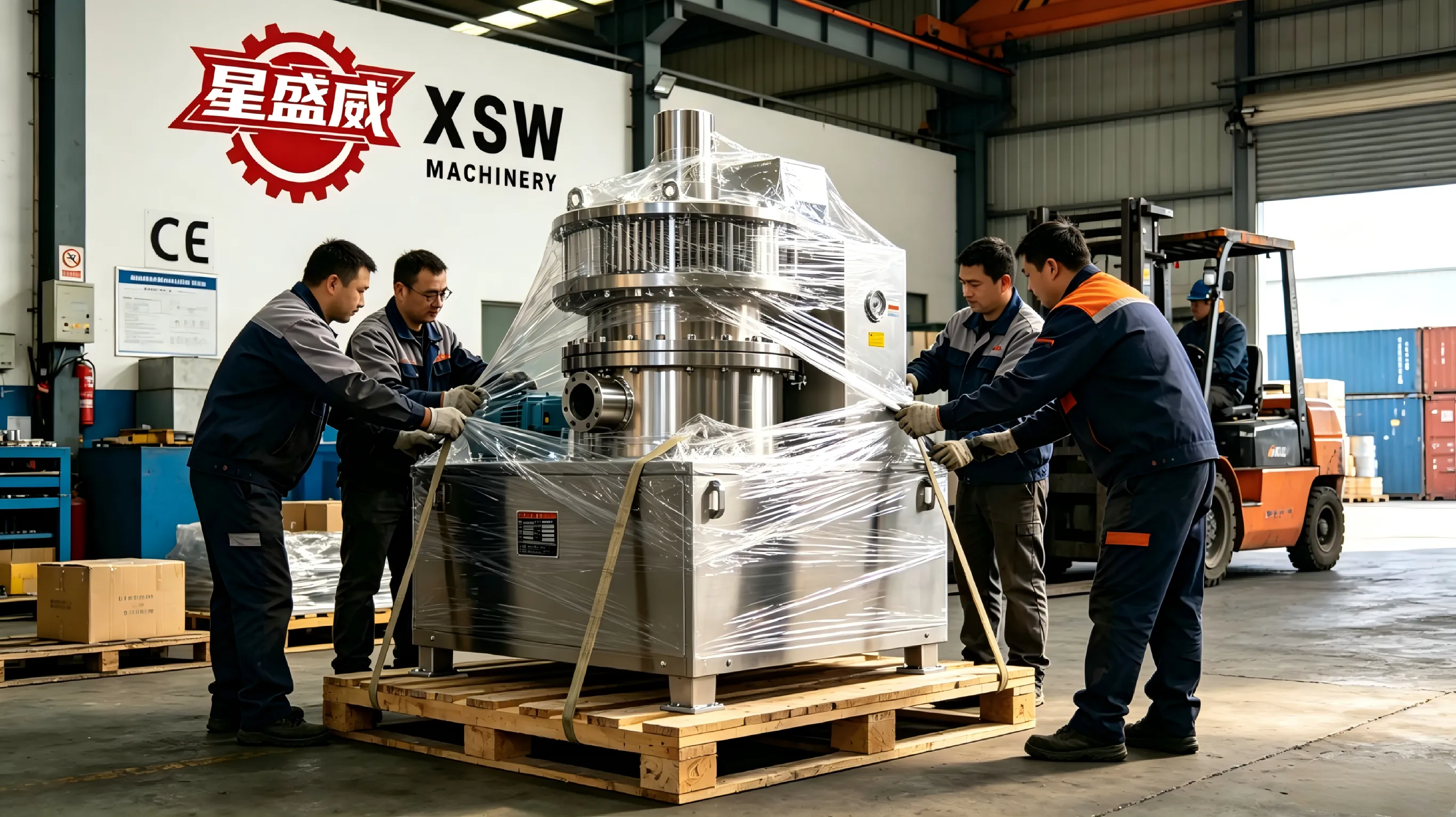 Xingshengwei Machinery termina l'ispezione completa e la spedizione del macinatore ultrafine industriale in acciaio inossidabile per un cliente farmaceutico europeo